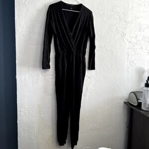 NWOT Fraiche by J black jumpsuit‎ womens small minimalist contemporary